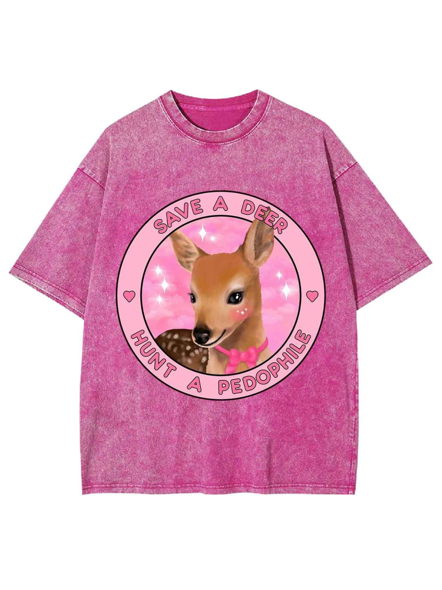 Save A Deer Hunt A Pedophile Washed Tshirt