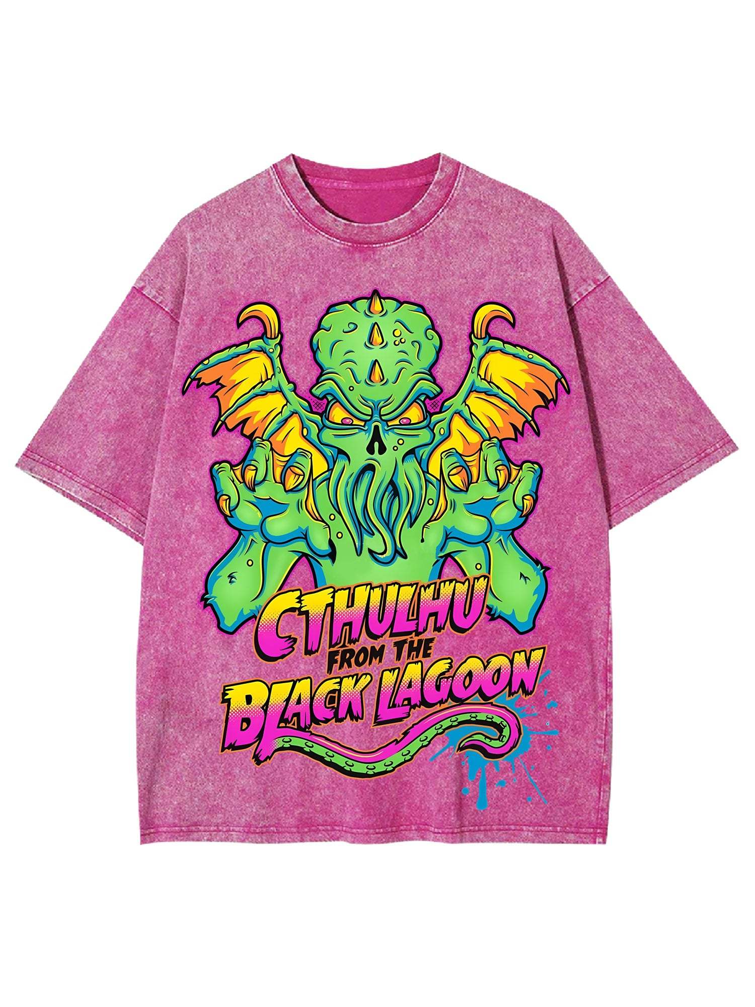 Cthulhu From The Black Lagoon Washed Tshirt