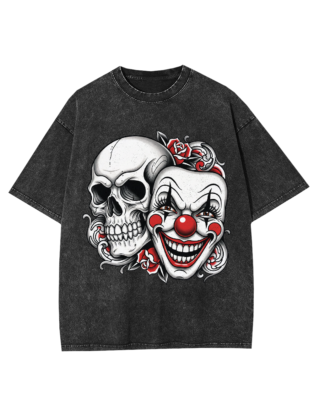 Clown and Skull Washed Tshirt