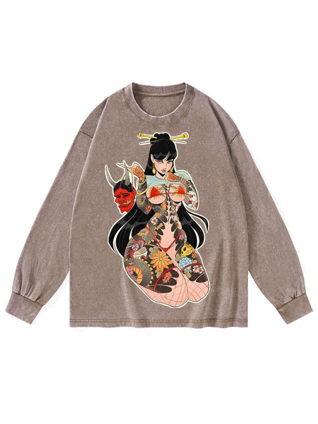 TATTOOED MYSTIQUE WASHED LONG-SLEEVE TSHIRT