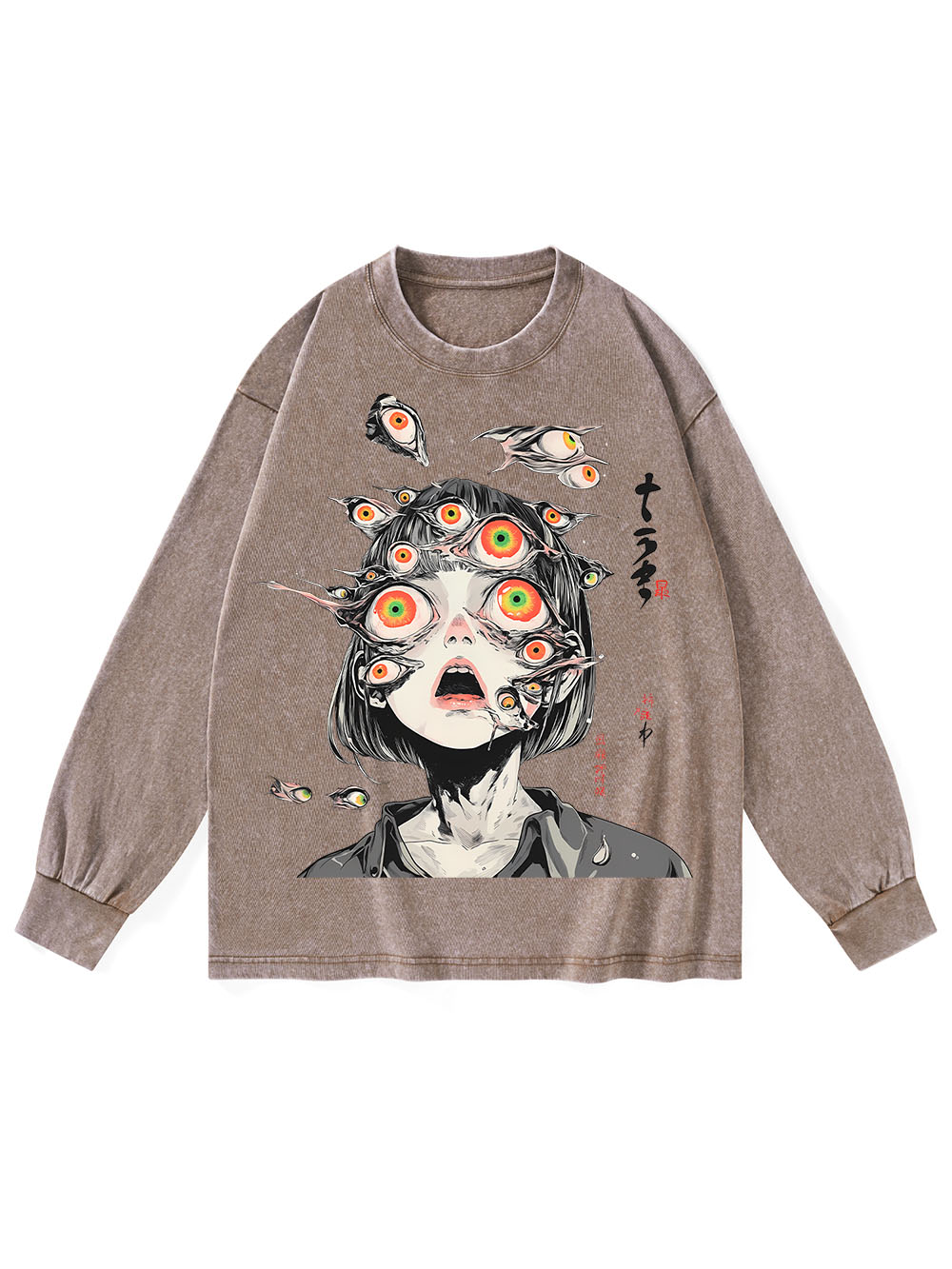 MULTITUDE OF GAZES WASHED LONG-SLEEVE TSHIRT