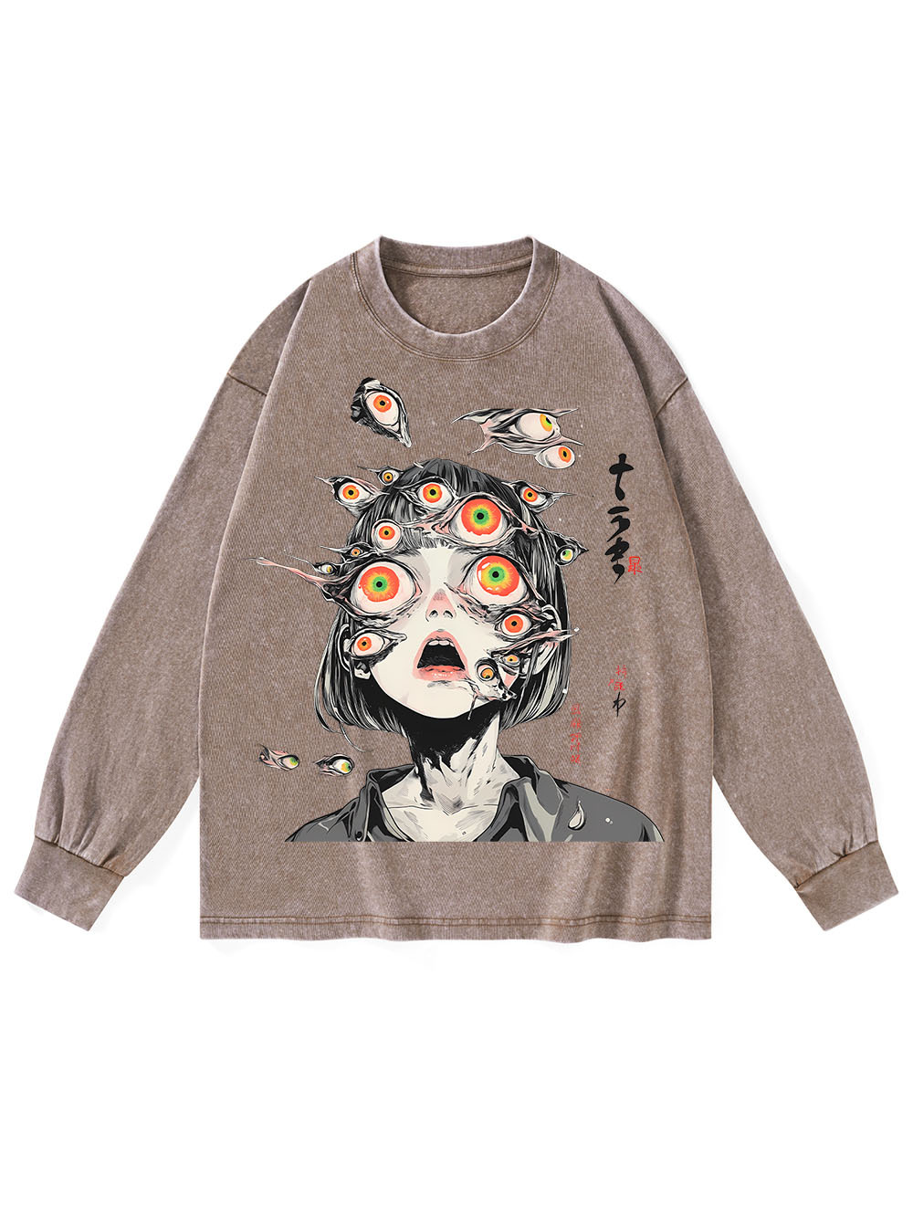 MULTITUDE OF GAZES WASHED LONG-SLEEVE TSHIRT