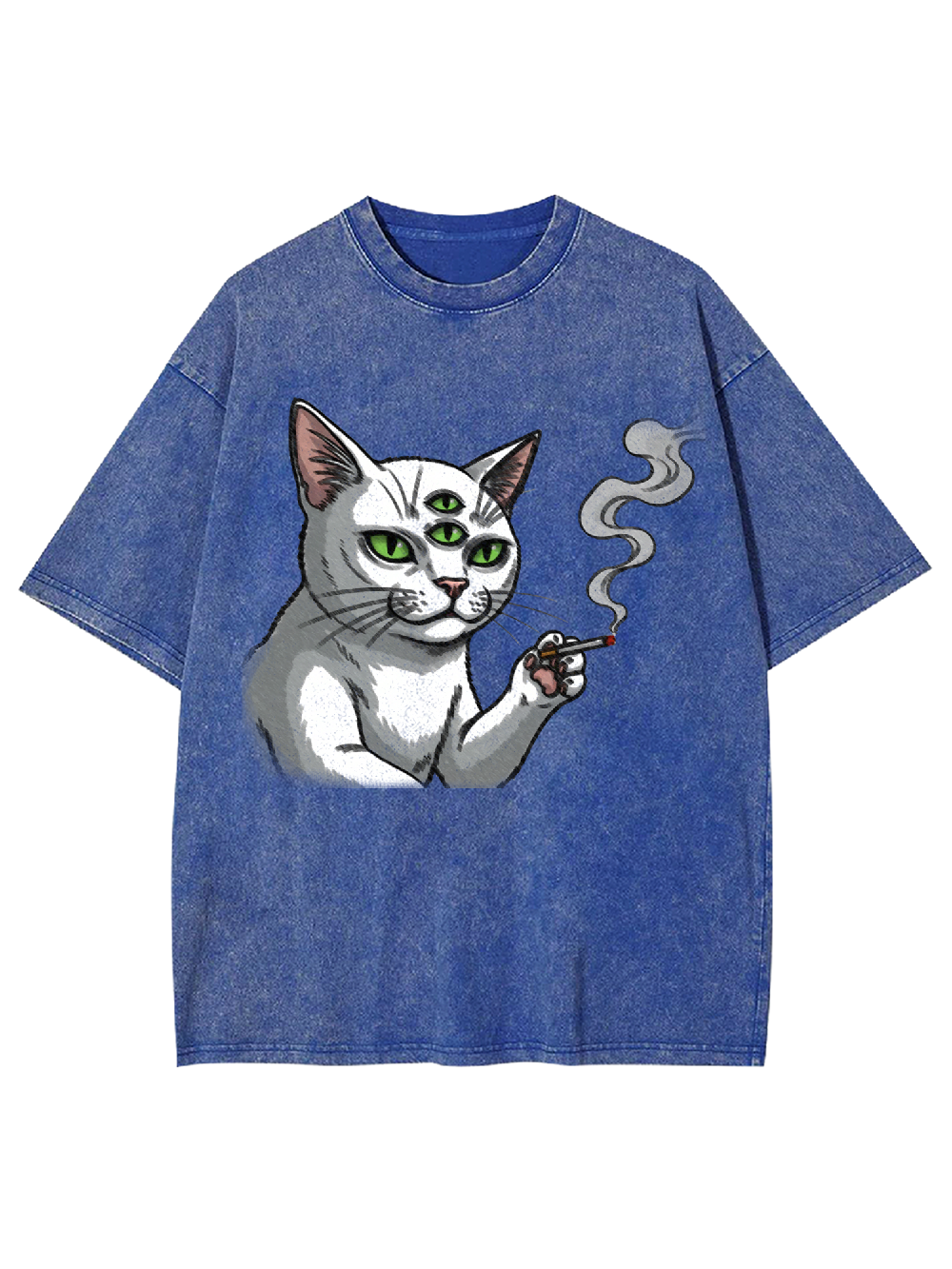 The Unruly Smoking Cat Washed Tshirt