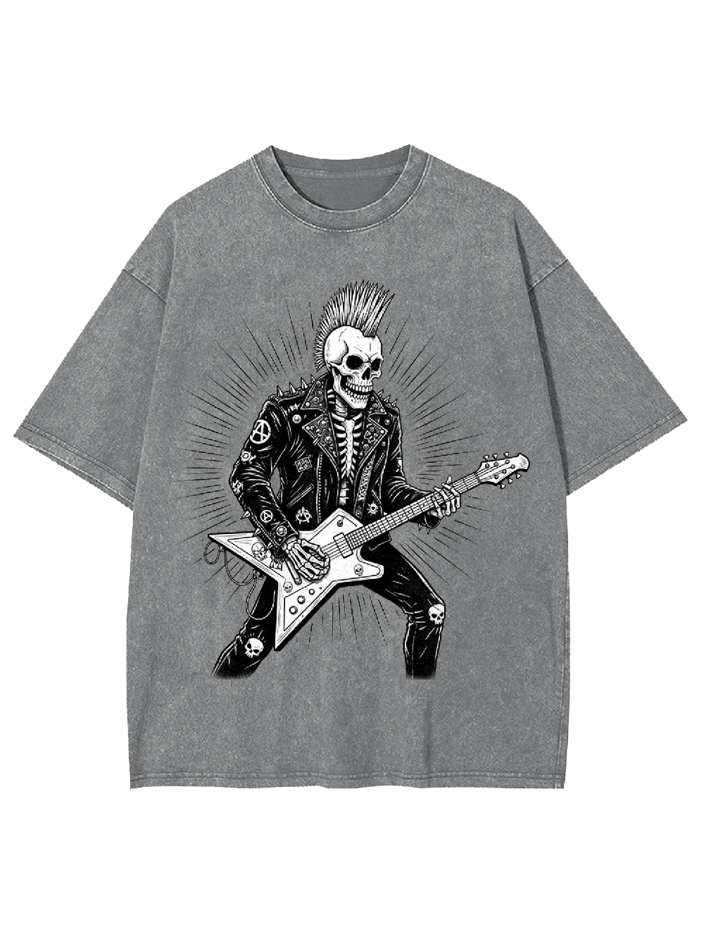 Punk Skull Guitarist Washed Tshirt