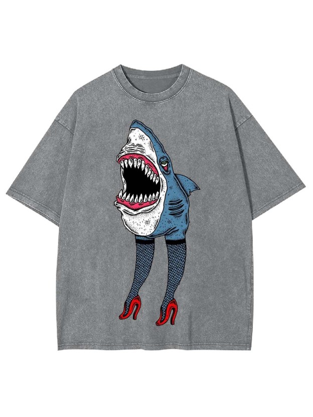 Fashionable Shark Washed Tshirt