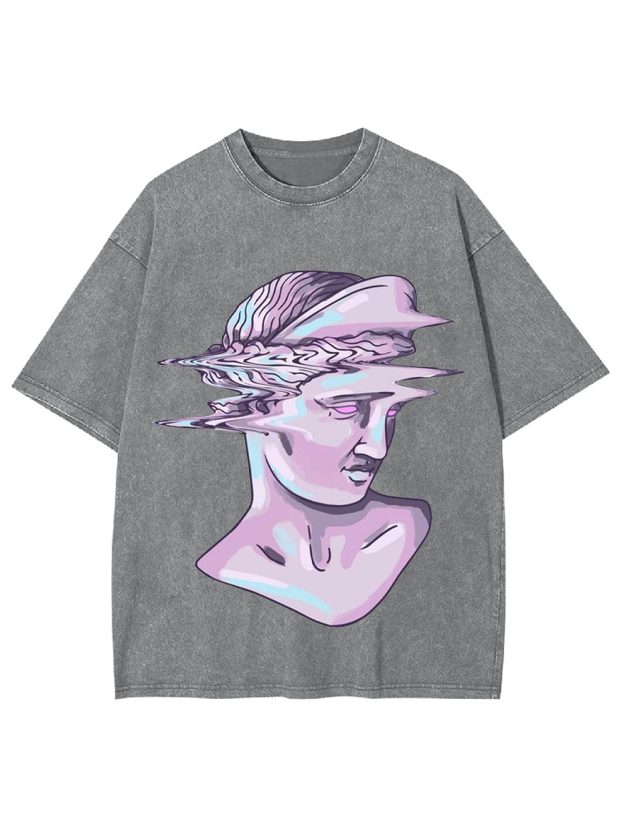 Glitched Statue Washed Tshirt