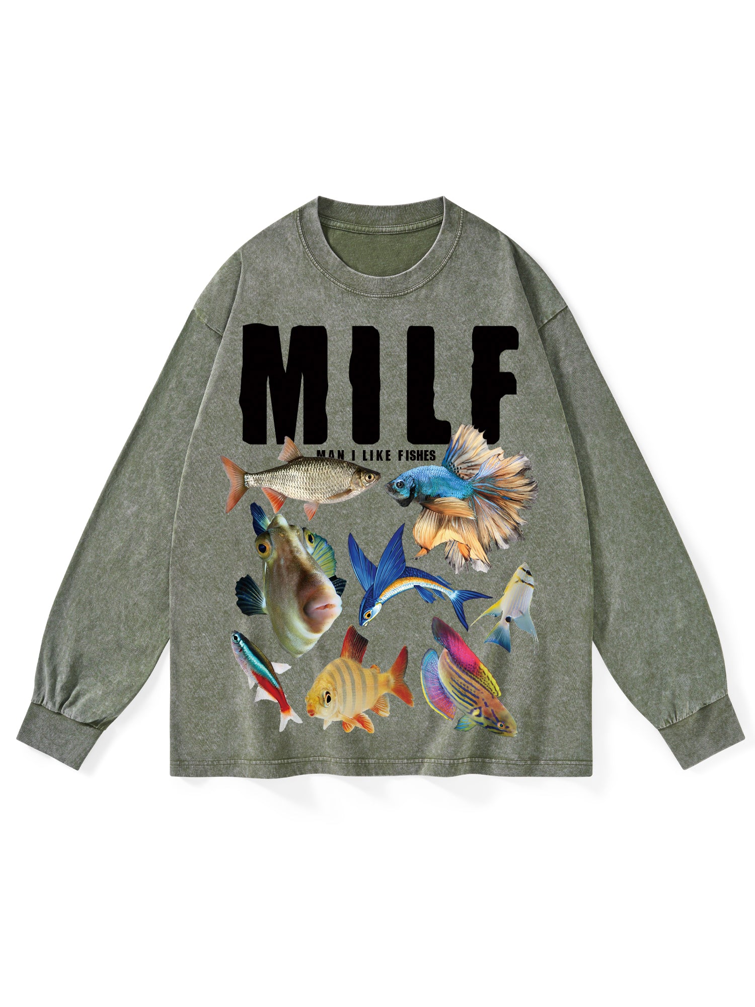 Milf Washed Long-Sleeve Tshirt-ClassyOutlaw