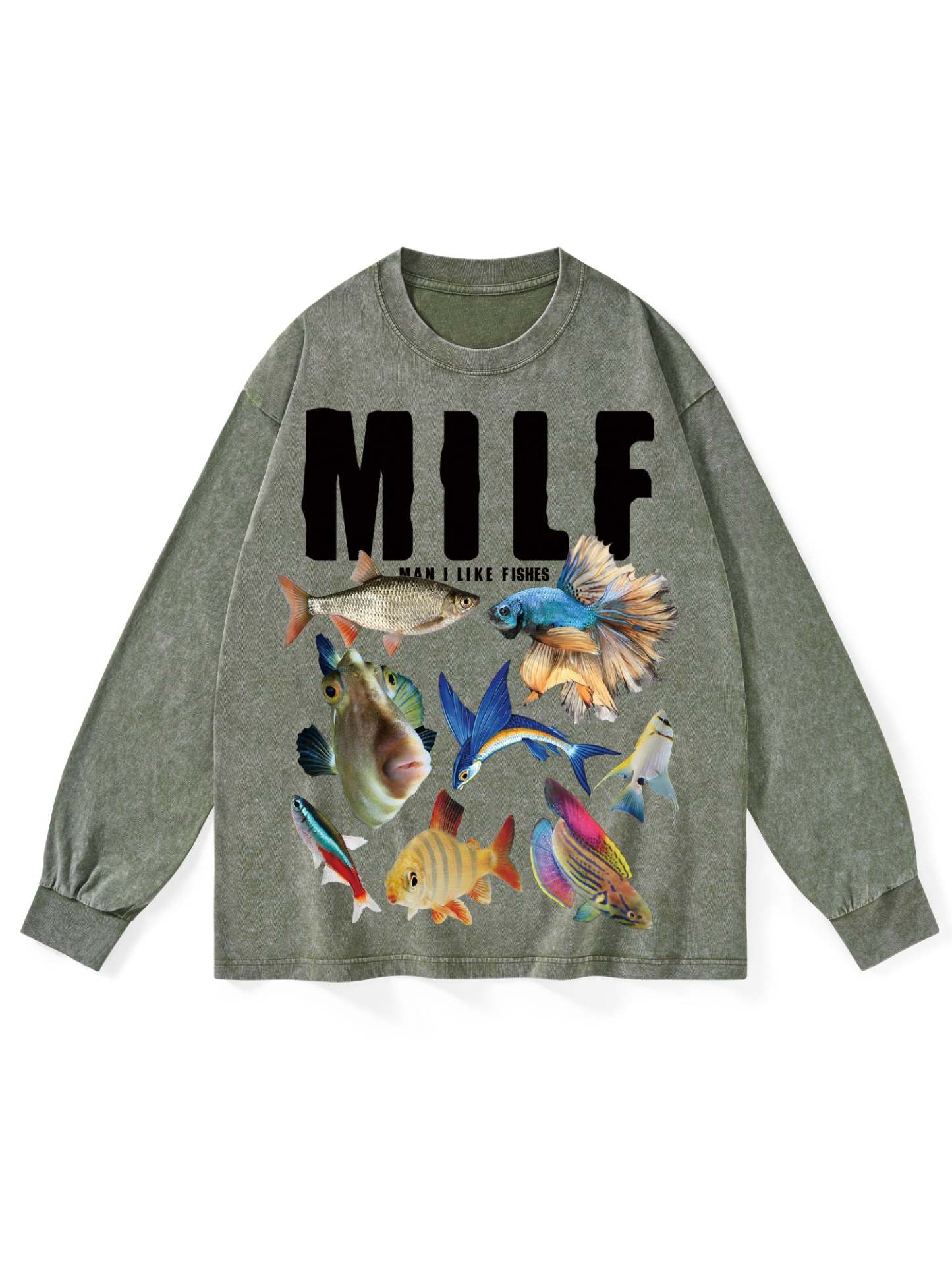 Milf Washed Long-Sleeve Tshirt-ClassyOutlaw