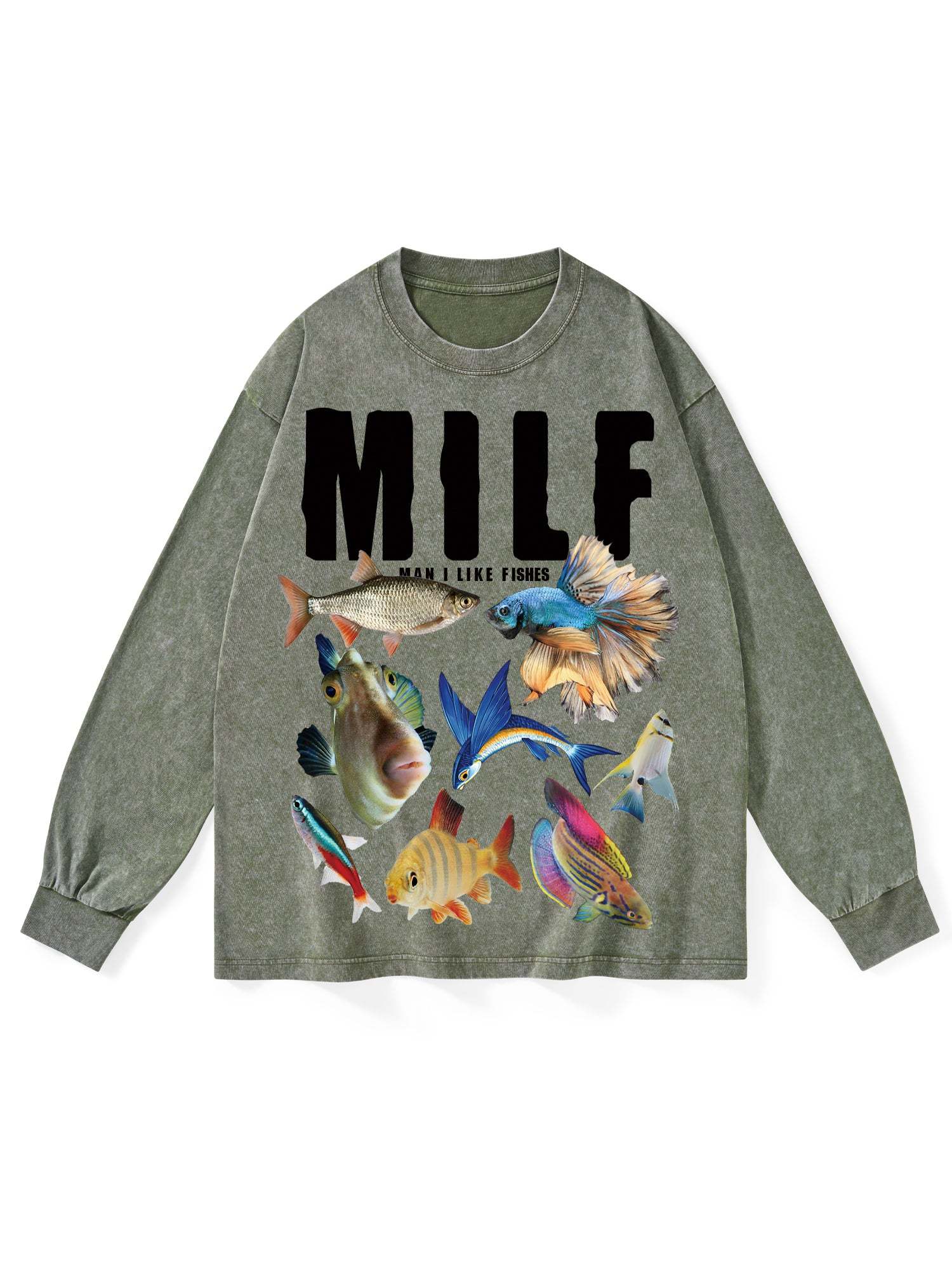 Milf Washed Long-Sleeve Tshirt-ClassyOutlaw