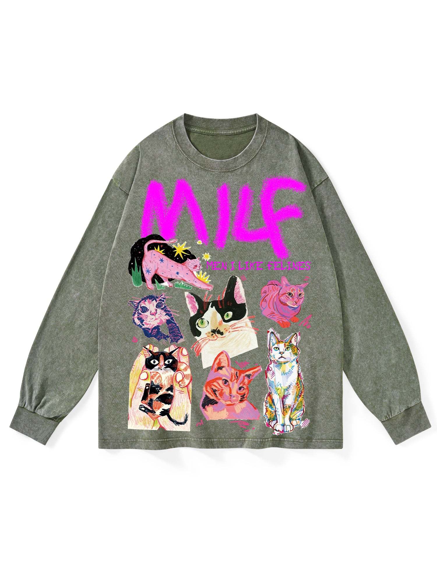 Milf Washed Long-Sleeve Tshirt-ClassyOutlaw