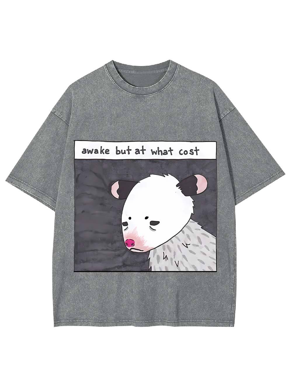 Awake But At What Cost Washed Tshirt-ClassyOutlaw Sale