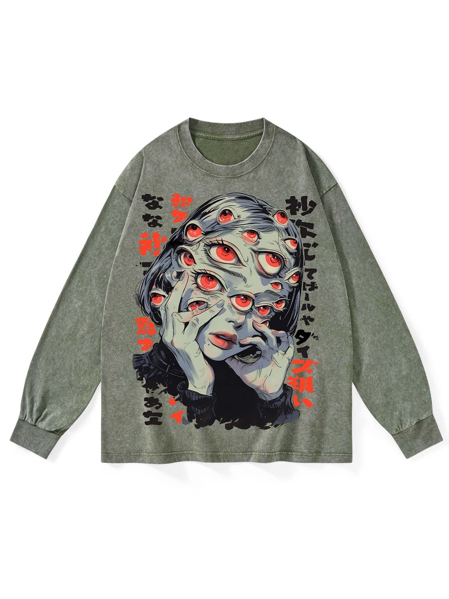 THOUSAND EYES GAZE WASHED LONG-SLEEVE TSHIRT