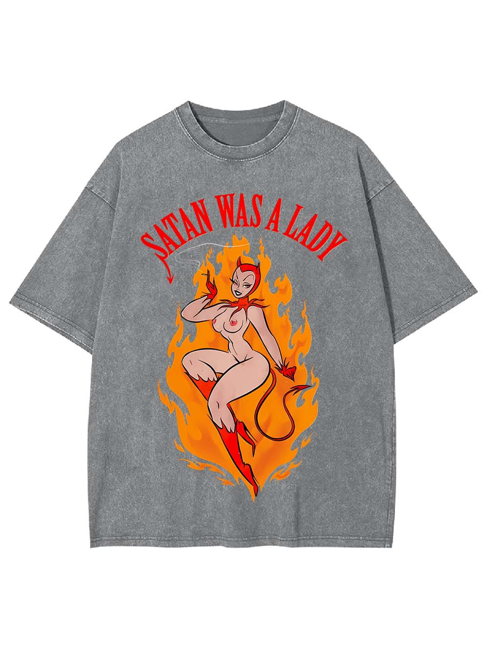 Satan Was A Lady Washed Tshirt