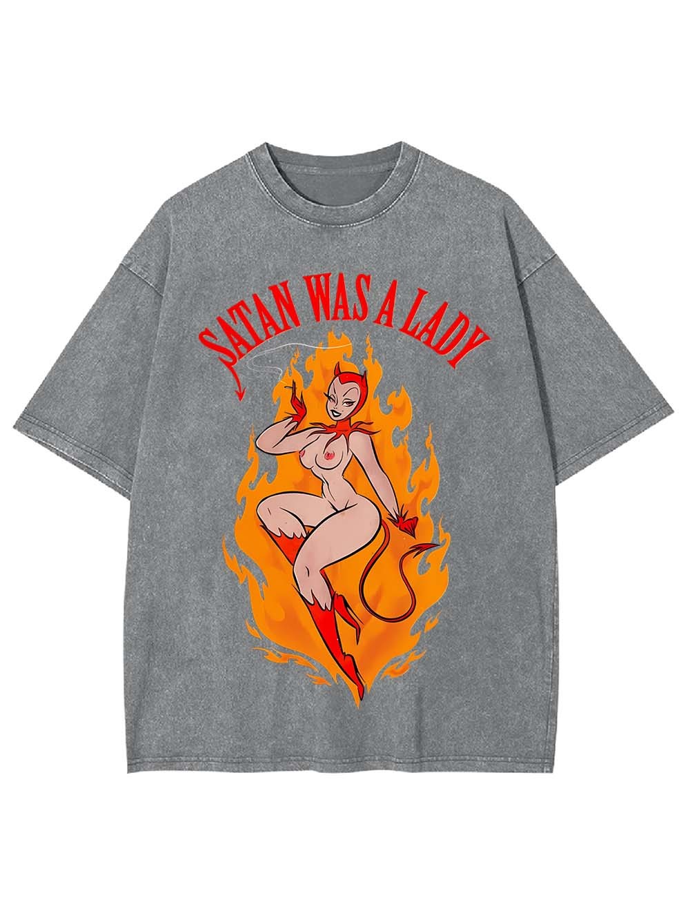 Satan Was A Lady Washed Tshirt