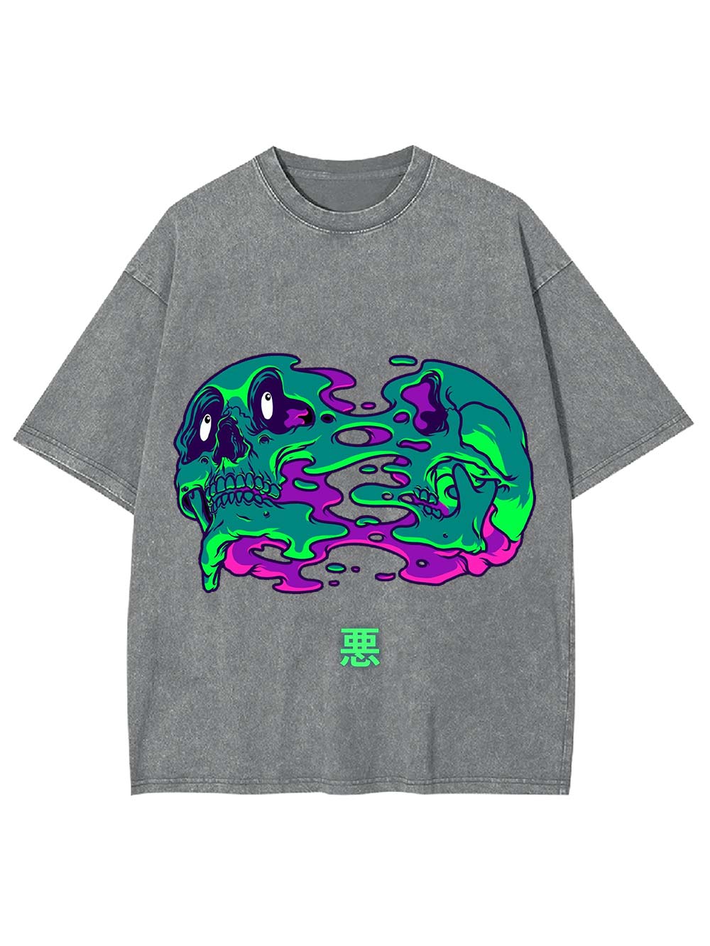 Evil And Skull Washed Tshirt