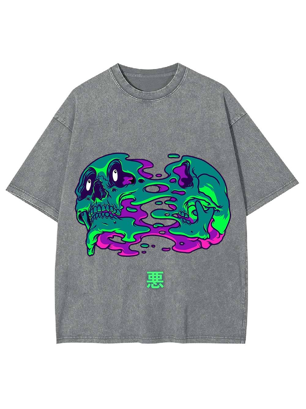 Evil And Skull Washed Tshirt