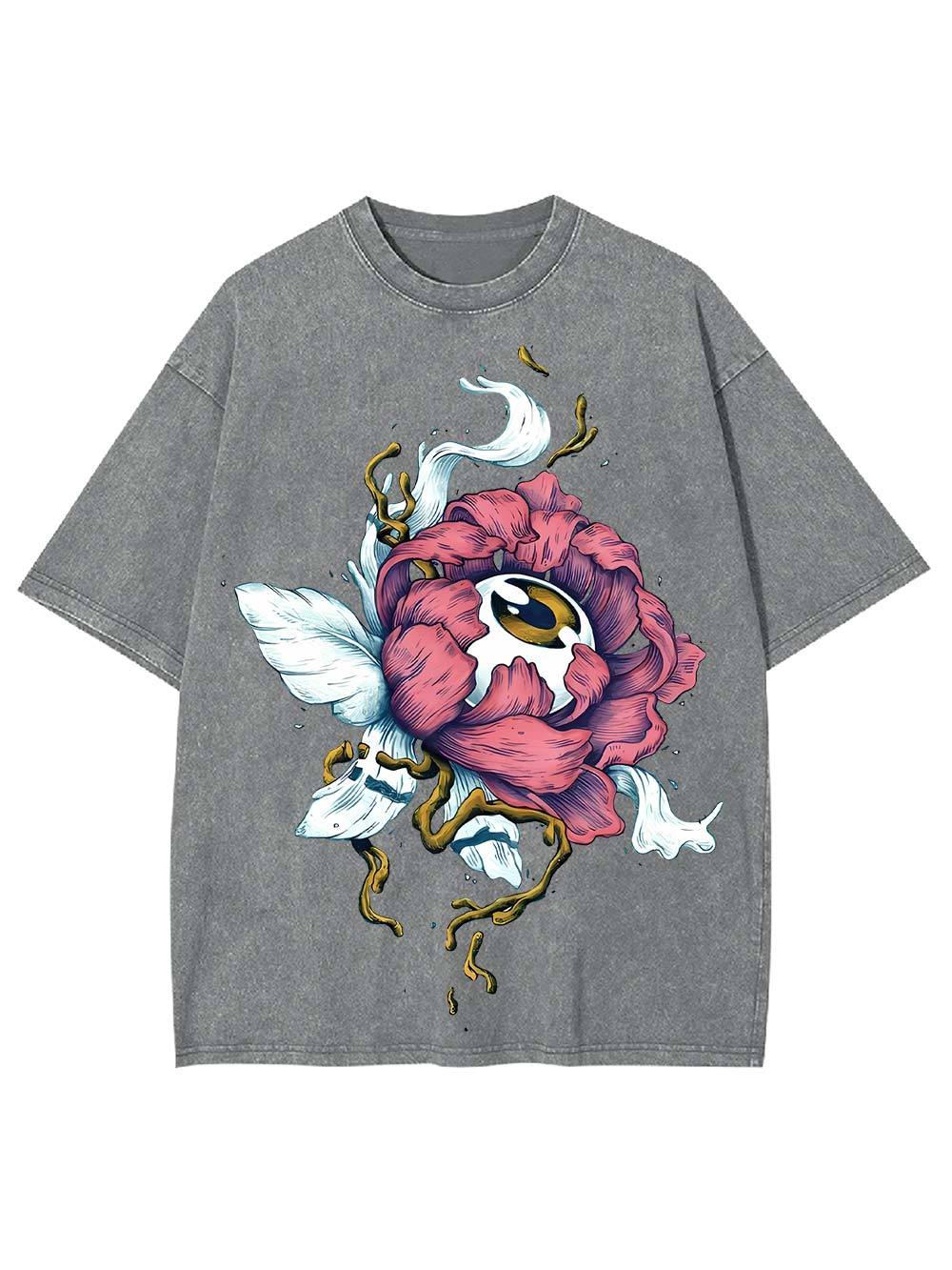 Floral Eye Fusion Washed Tshirt