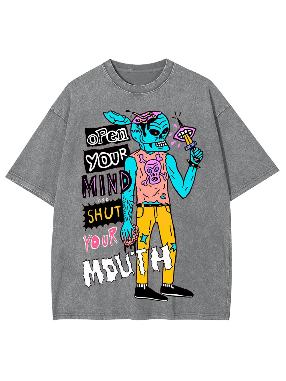 Open Your Mind And Shut Your Mouth Washed Tshirt