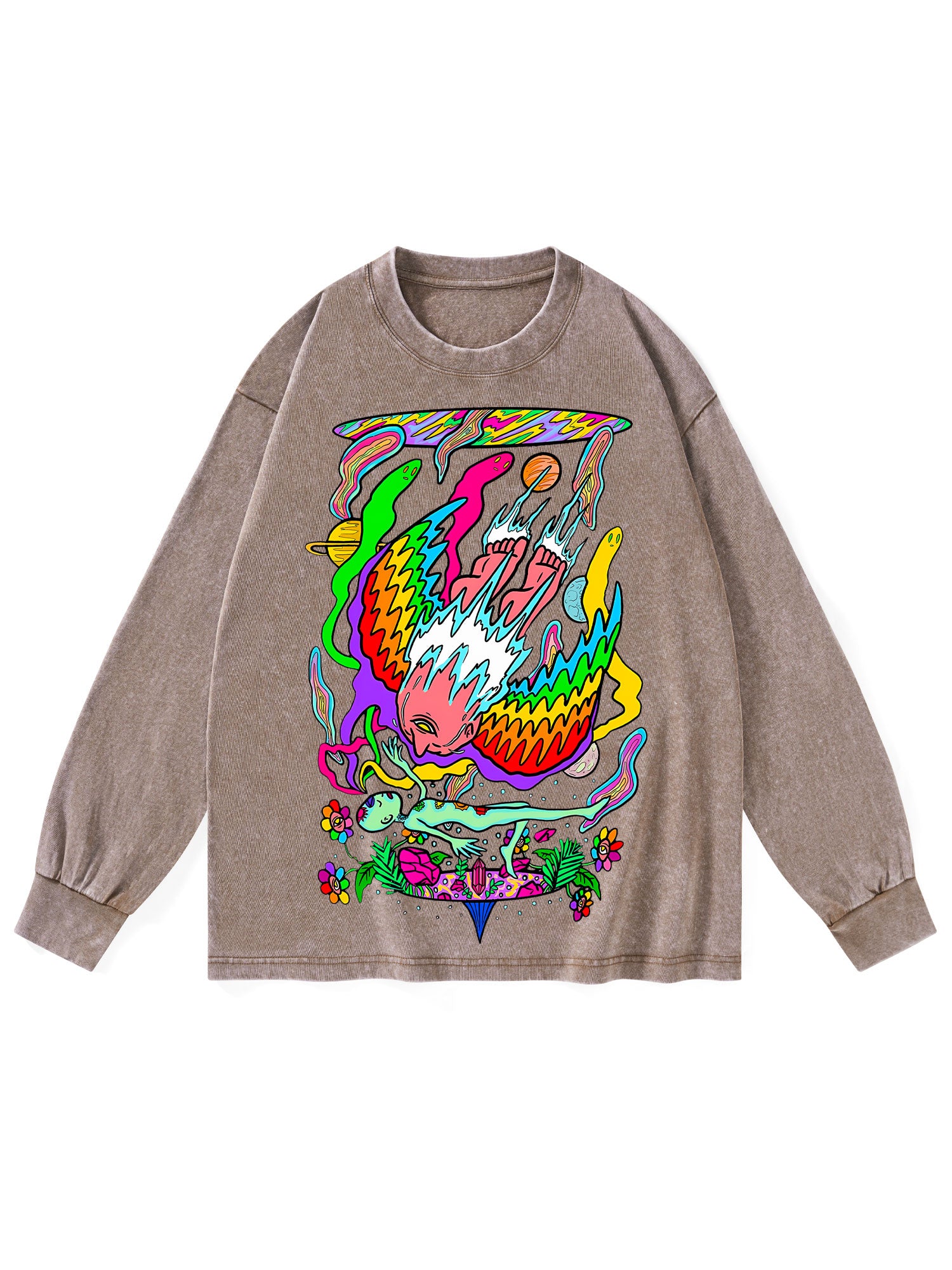 SPIRITUAL REALMS WASHED LONG-SLEEVE TSHIRT