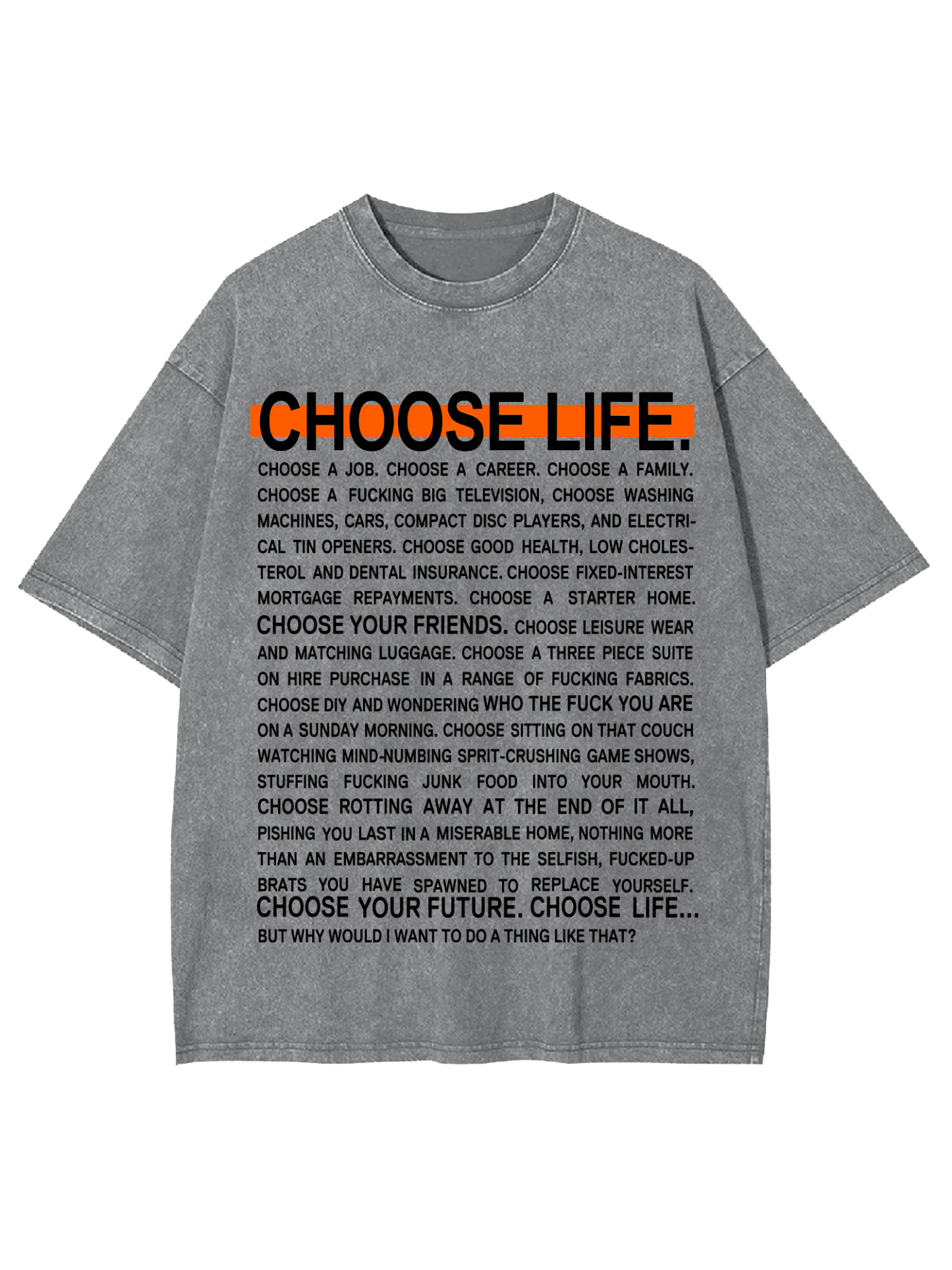 Choose Life Washed Tshirt-ClassyOutlaw Sale