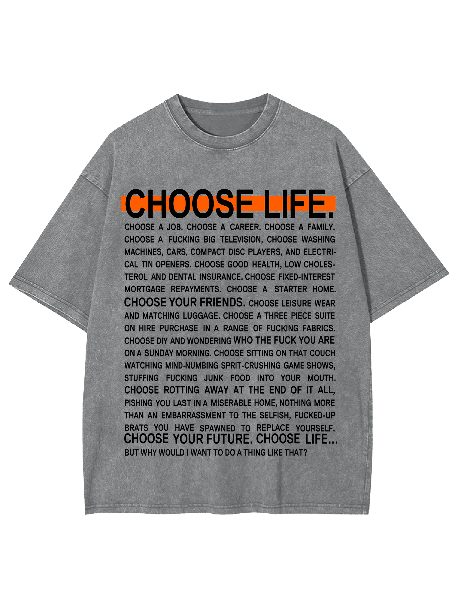 Choose Life Washed Tshirt-ClassyOutlaw Sale