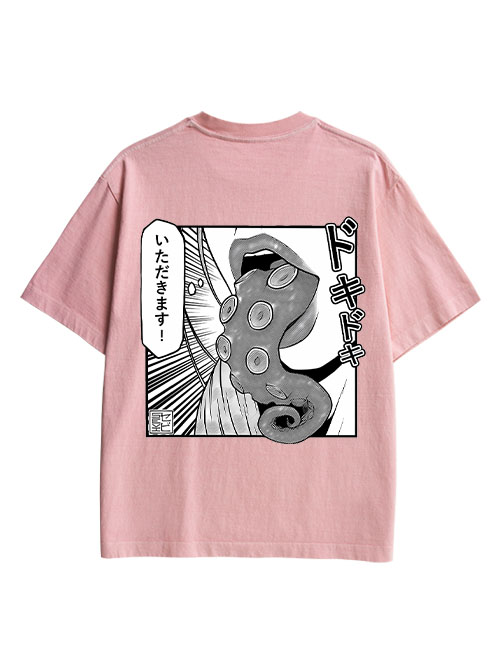 Tentacle Double Sided Print Washed TShirt