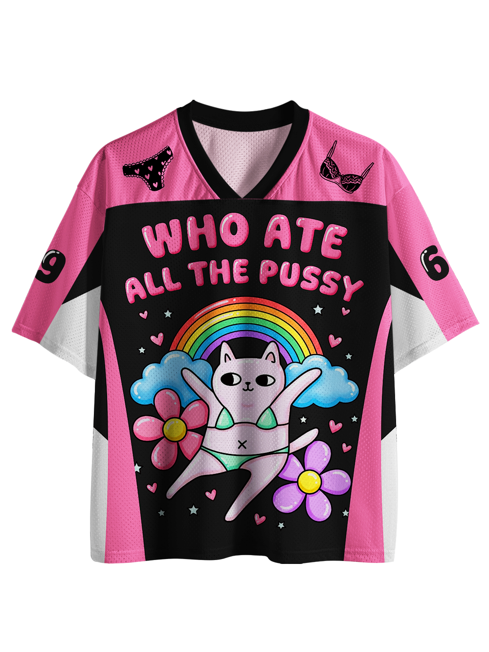 NAUGHTY CAT RAINBOW MESH JERSEY