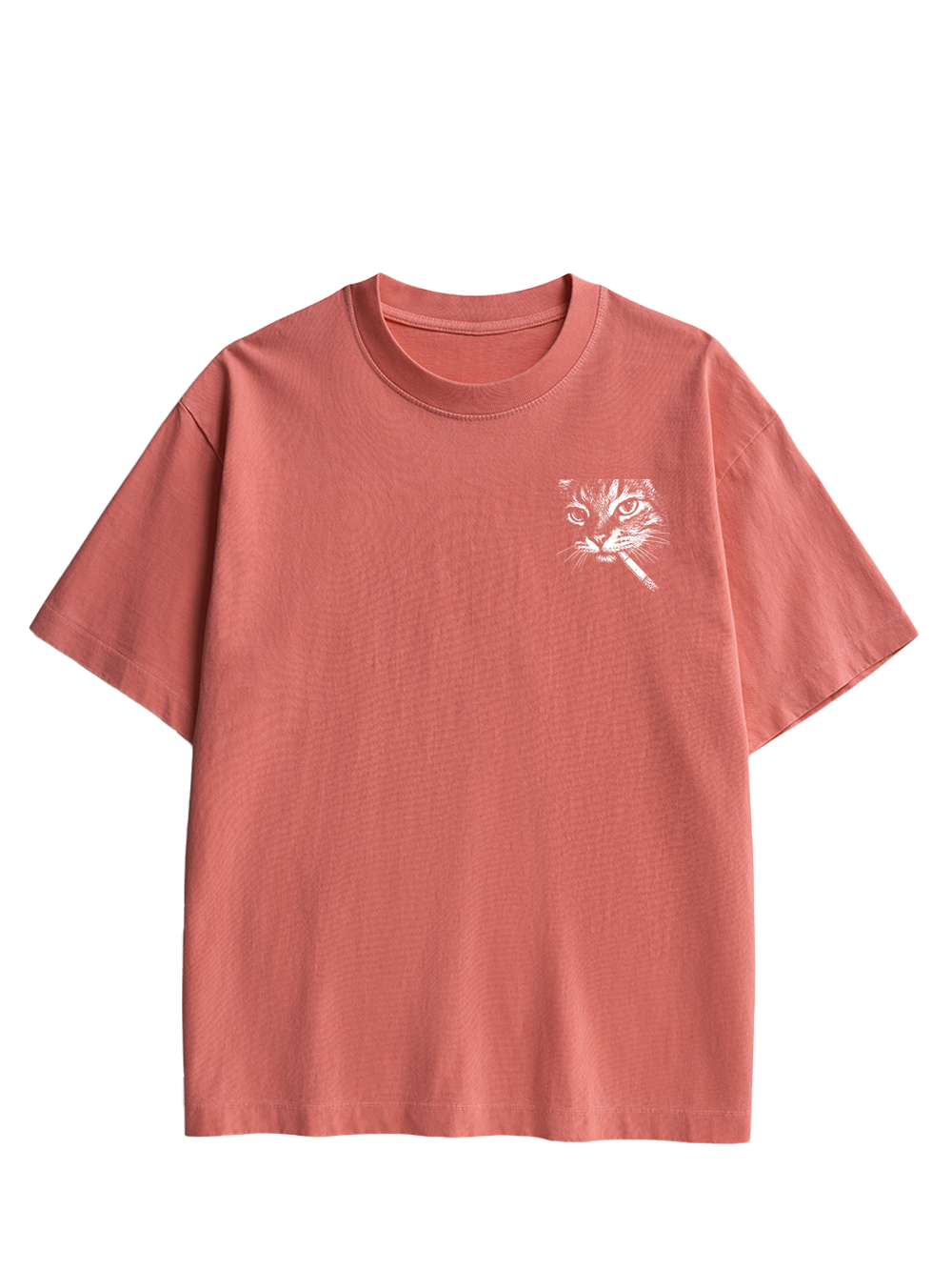 Sad Cat Energy Double Sided Print Washed TShirt