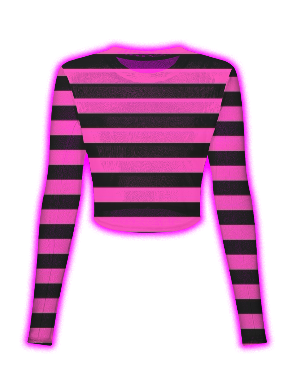 Bold Stripe Crop Mesh Top
