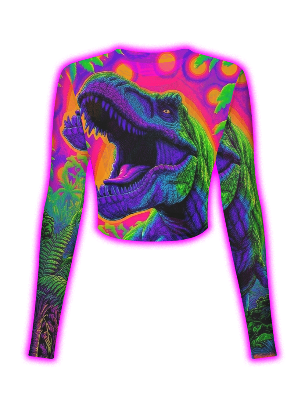 Neon Rex Crop Mesh Top