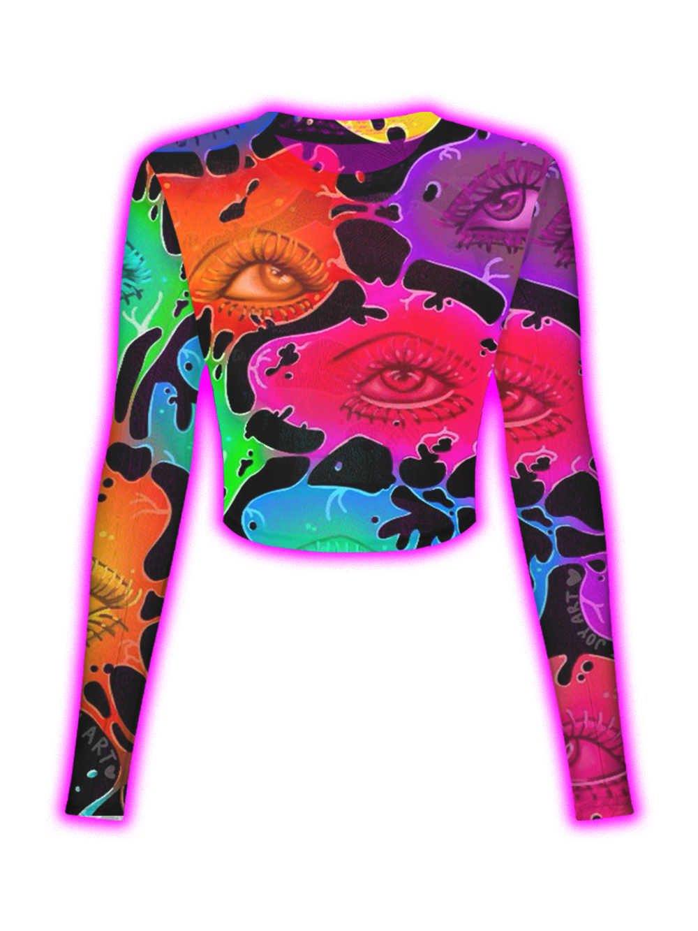 Trippy Multicolor All-Seeing Eye Mesh Top