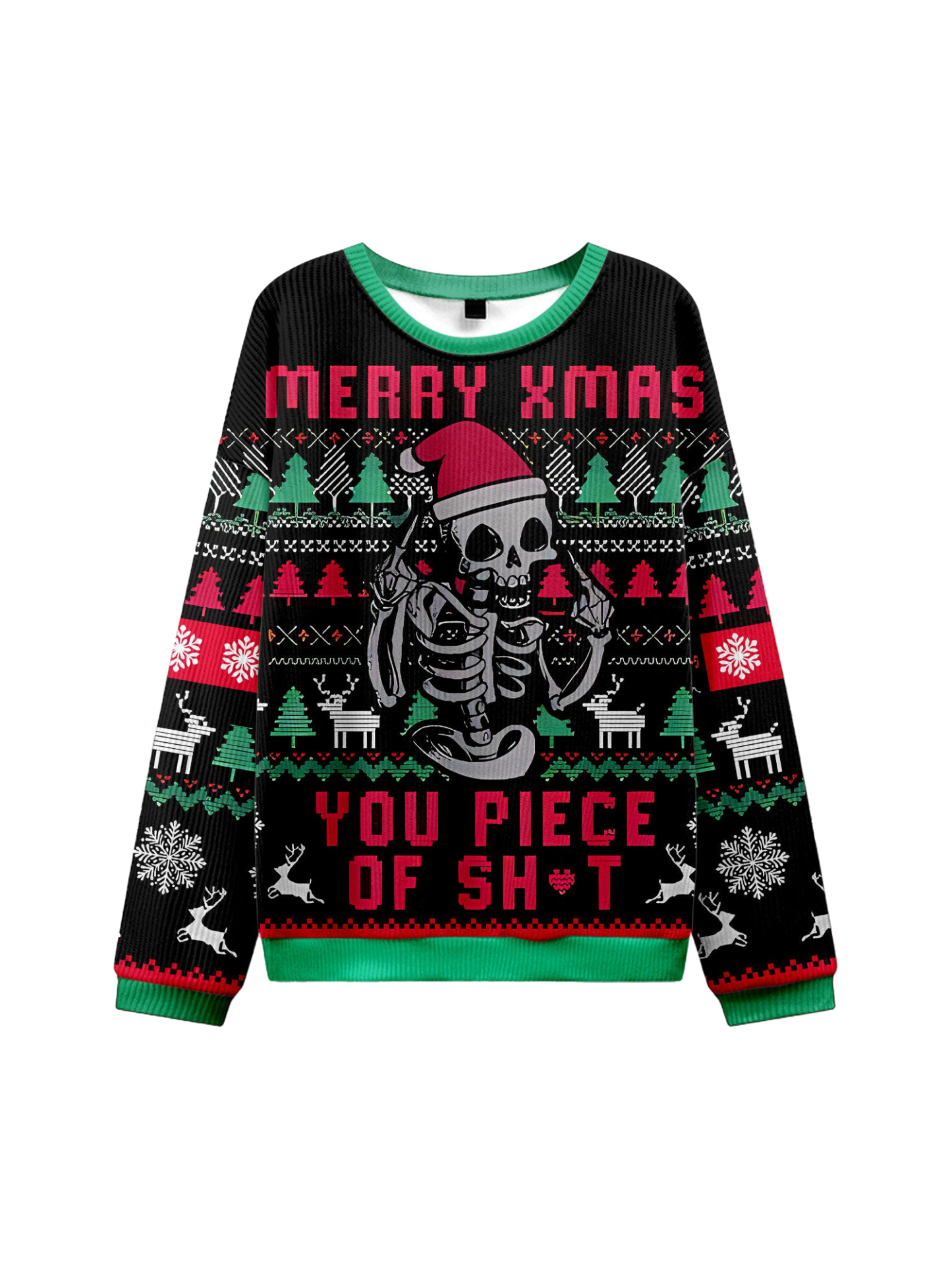 MERRY XMAS YOU PIECE OF SH*T UGLY CHRISTMAS SWEATSHIRT-ClassyOutlaw Sale