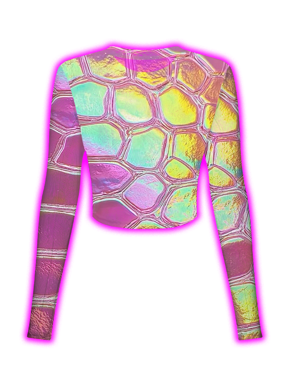 Liquid Prism Futuristic Iridescent Mesh Top