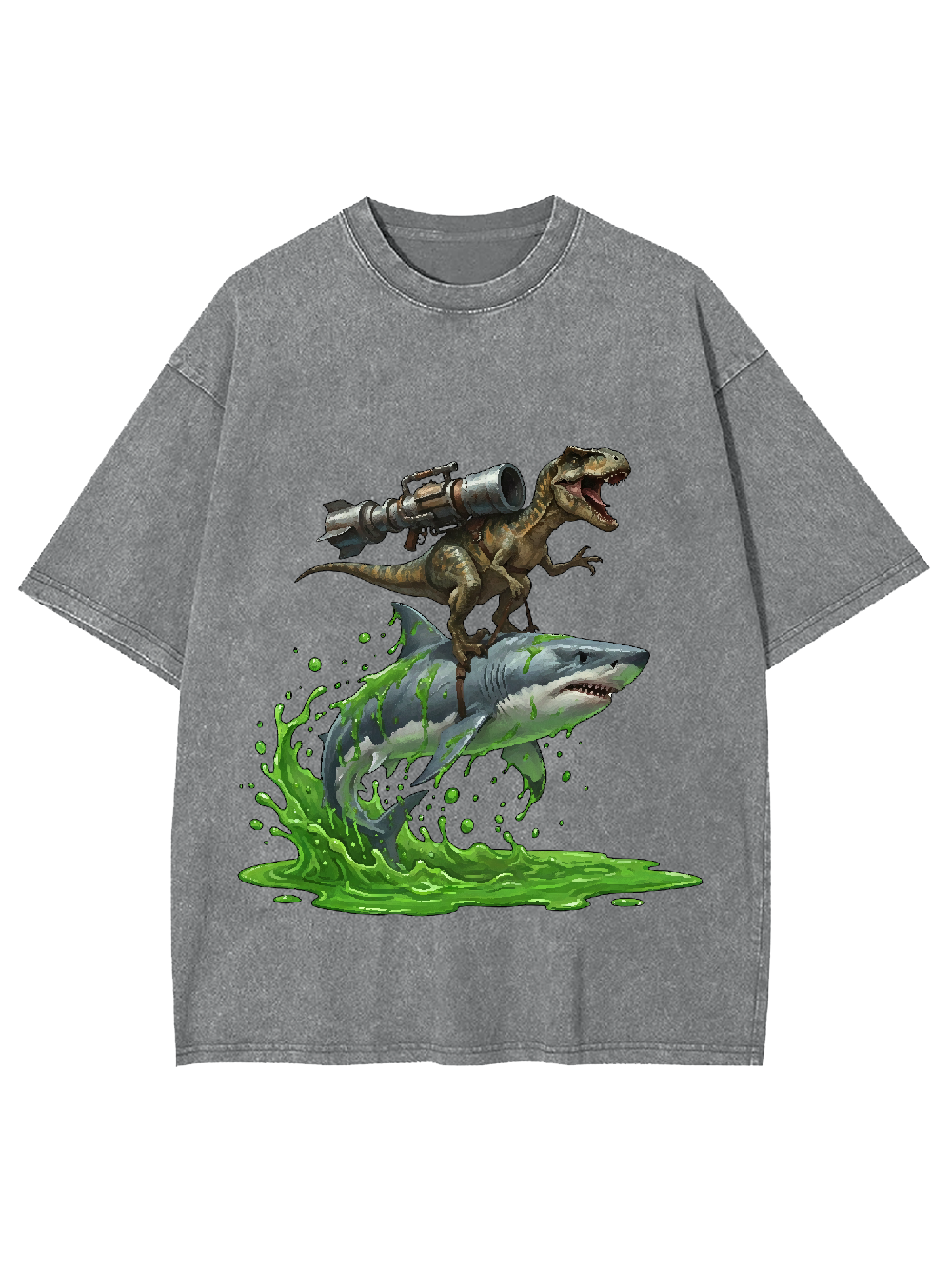 Shark-Riding T-Rex Washed Tshirt