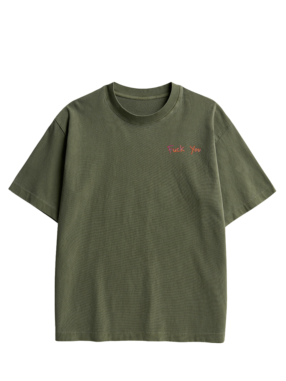 FUCK YOU THIS MUCH DOUBLE SIDED PRINT WASHED TSHIRT