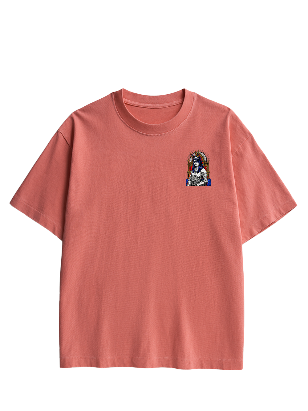 GOTHIC NUN WITH BUNNY EARS CHURCH DOUBLE SIDED PRINT WASHED TSHIRT