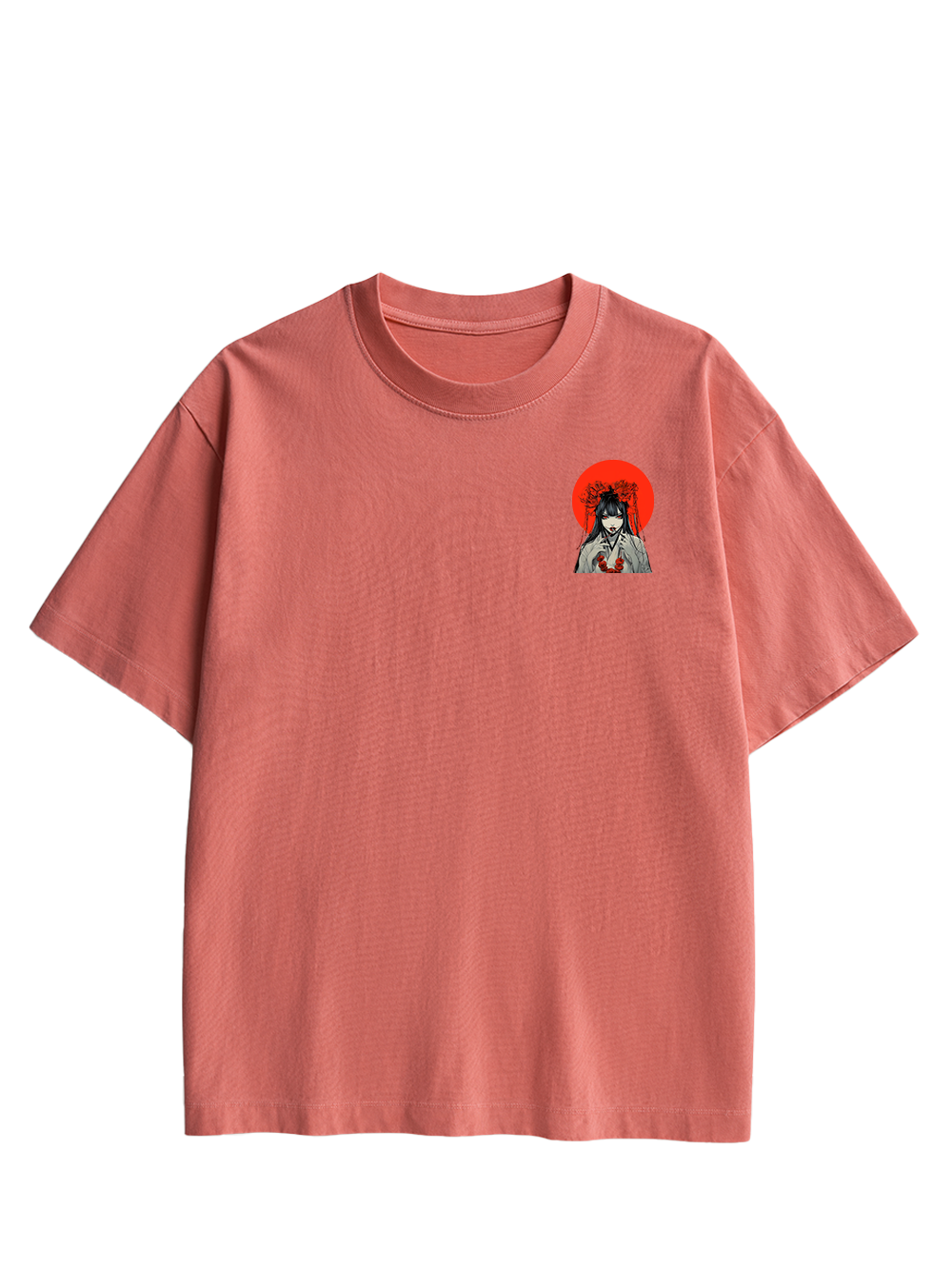 CRIMSON ENCHANTRESS DOUBLE SIDED PRINT WASHED TSHIRT