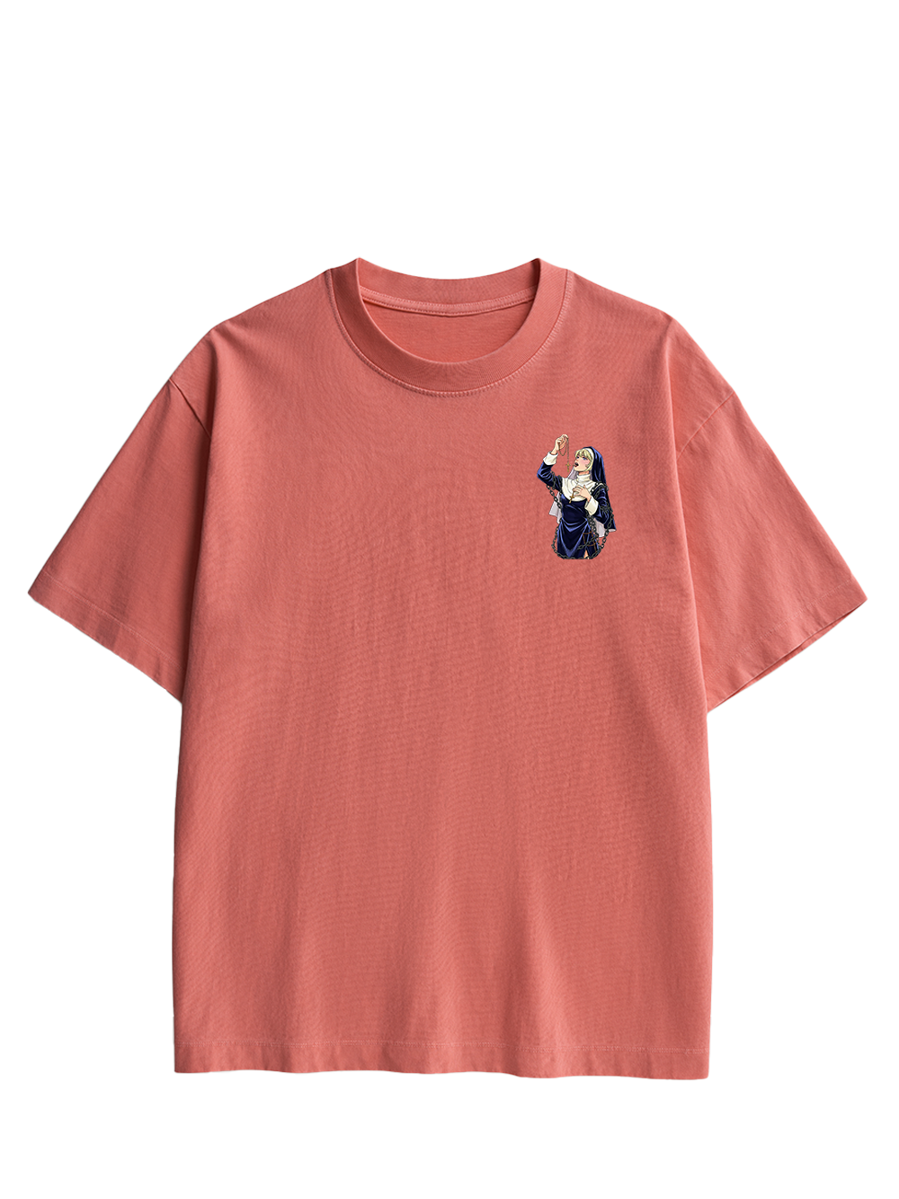 LICKING MANGA NUN DOUBLE SIDED PRINT WASHED TSHIRT