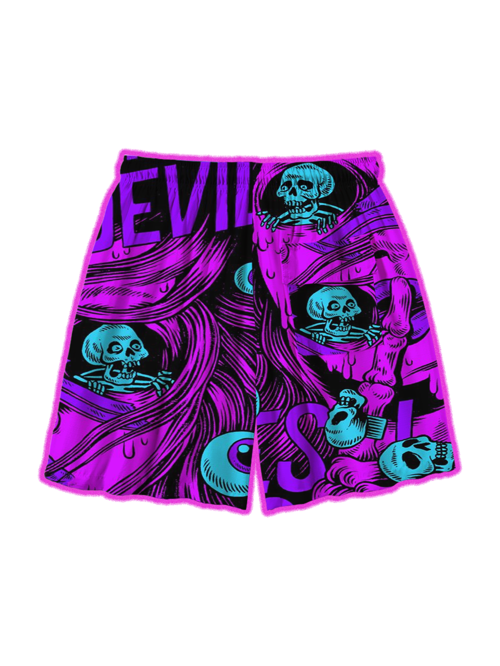 PURPLE DEVIL EYES ALL OVER PRINT SHORTS