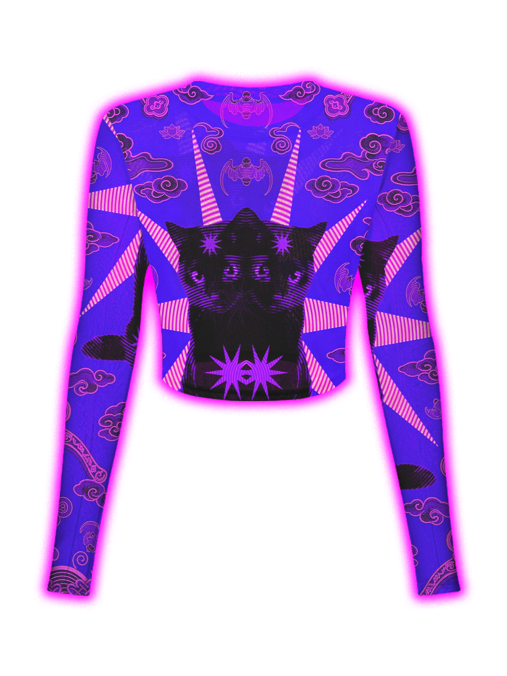 COSMIC BLACK CAT MESH TOP