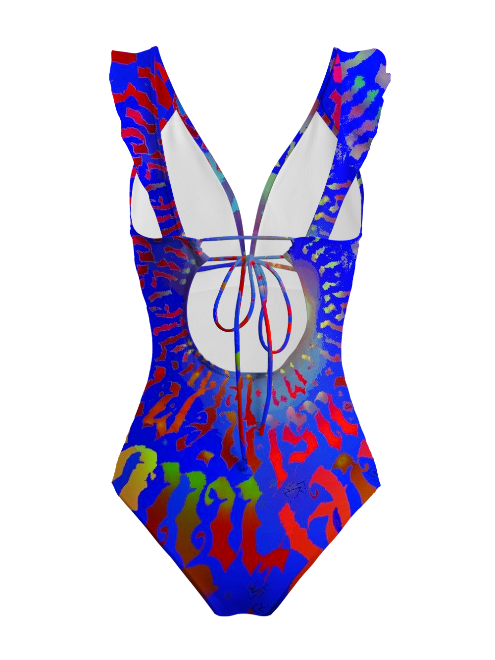 PSY WAVE CODE V-NECK ONE PIECE SWIMSUIT