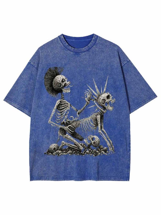 Skeleton Couple Washed Tshirt