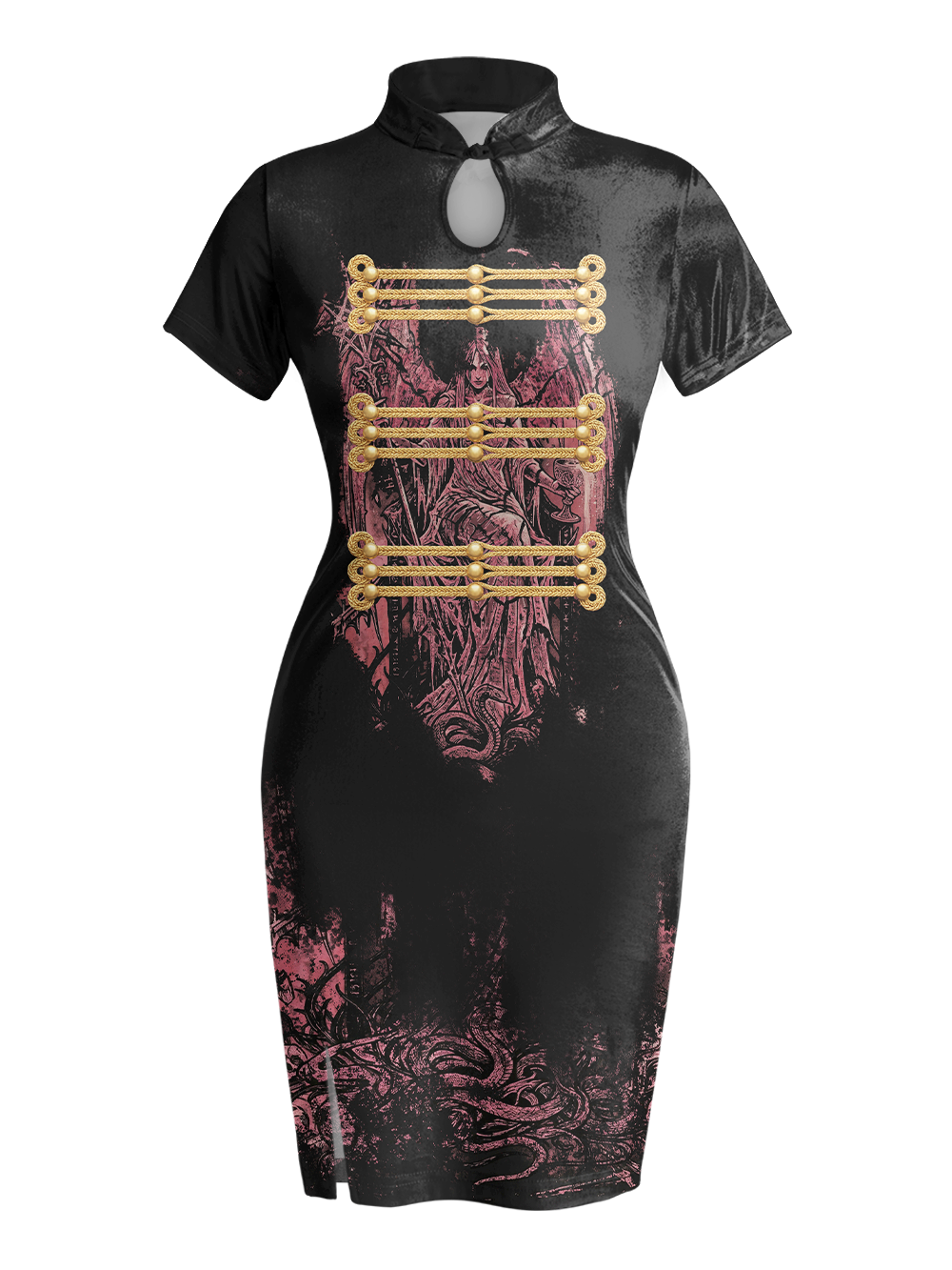GOTHIC WARRIOR CHEONGSAM QIPAO MINI DRESS