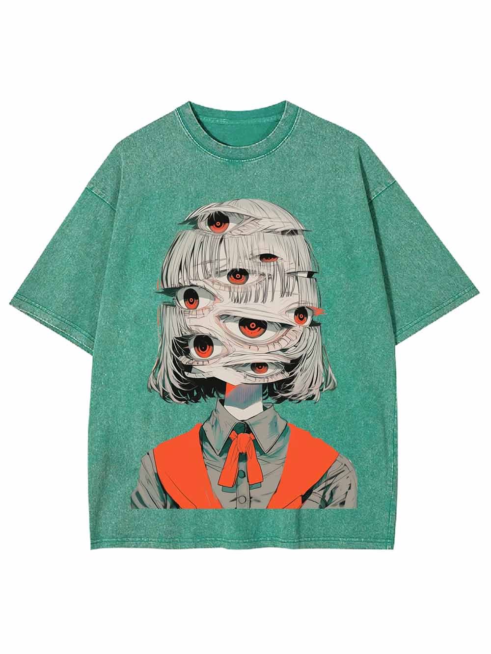 Girl with Multiple Eyes Washed Tshirt