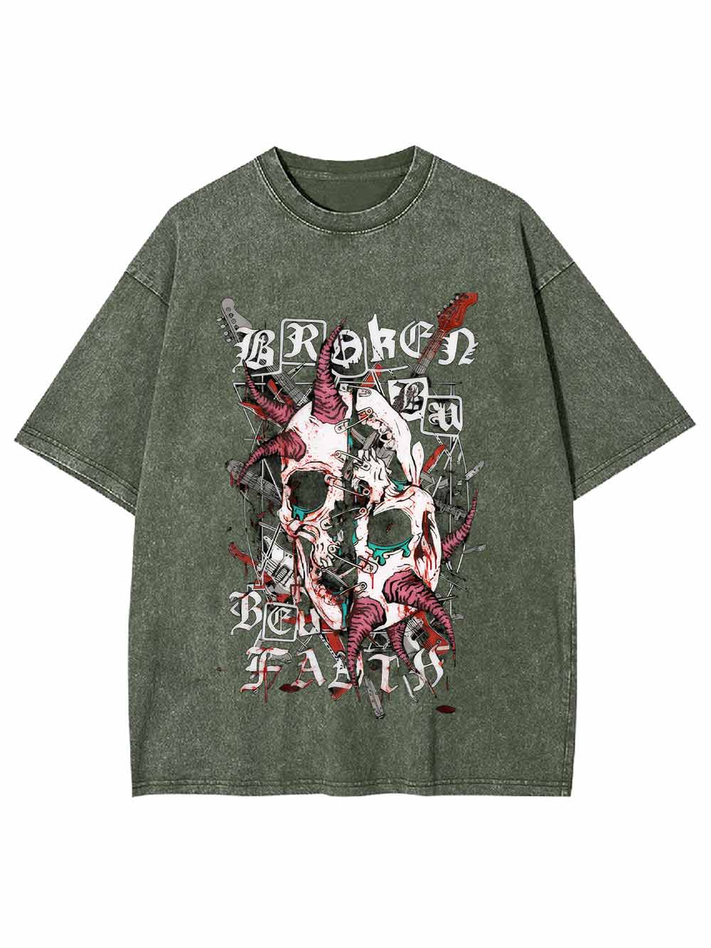 Broken By Faith Washed Tshirt