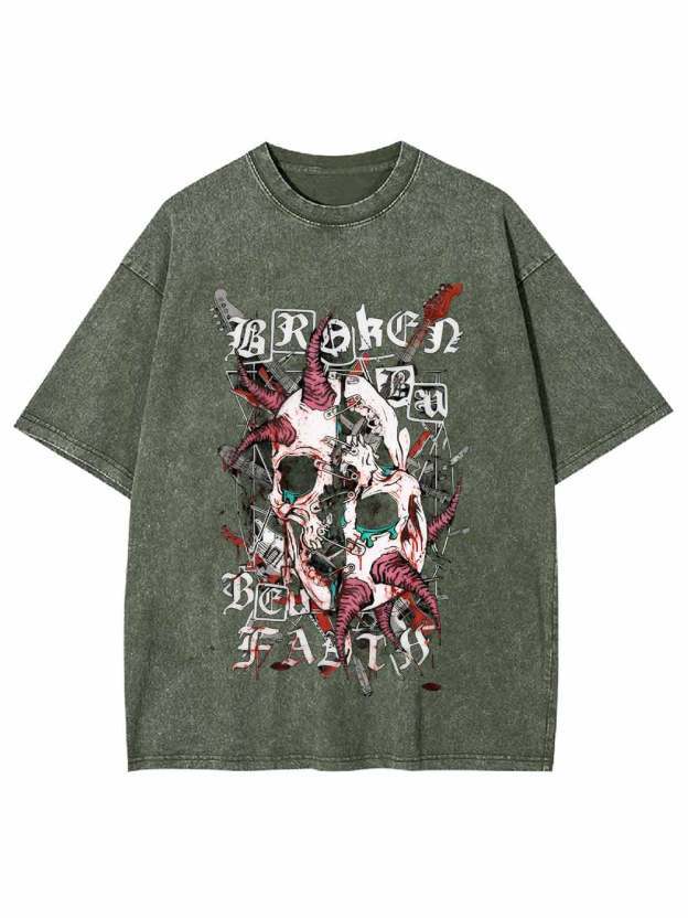 Broken By Faith Washed Tshirt