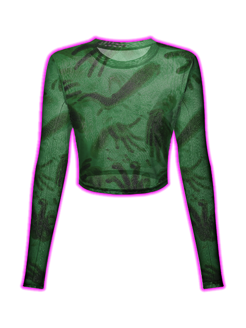 Emerald Shadows Mesh Top