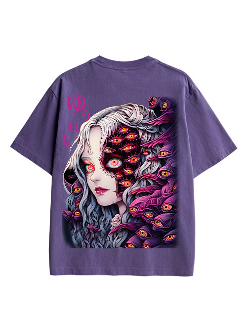 The Allure Of A Thousand Eyes Double Sided Print Washed TShirt