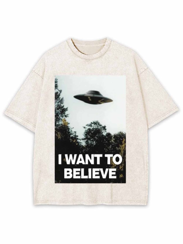 I WANT TO BELIEVE WASHED TSHIRT