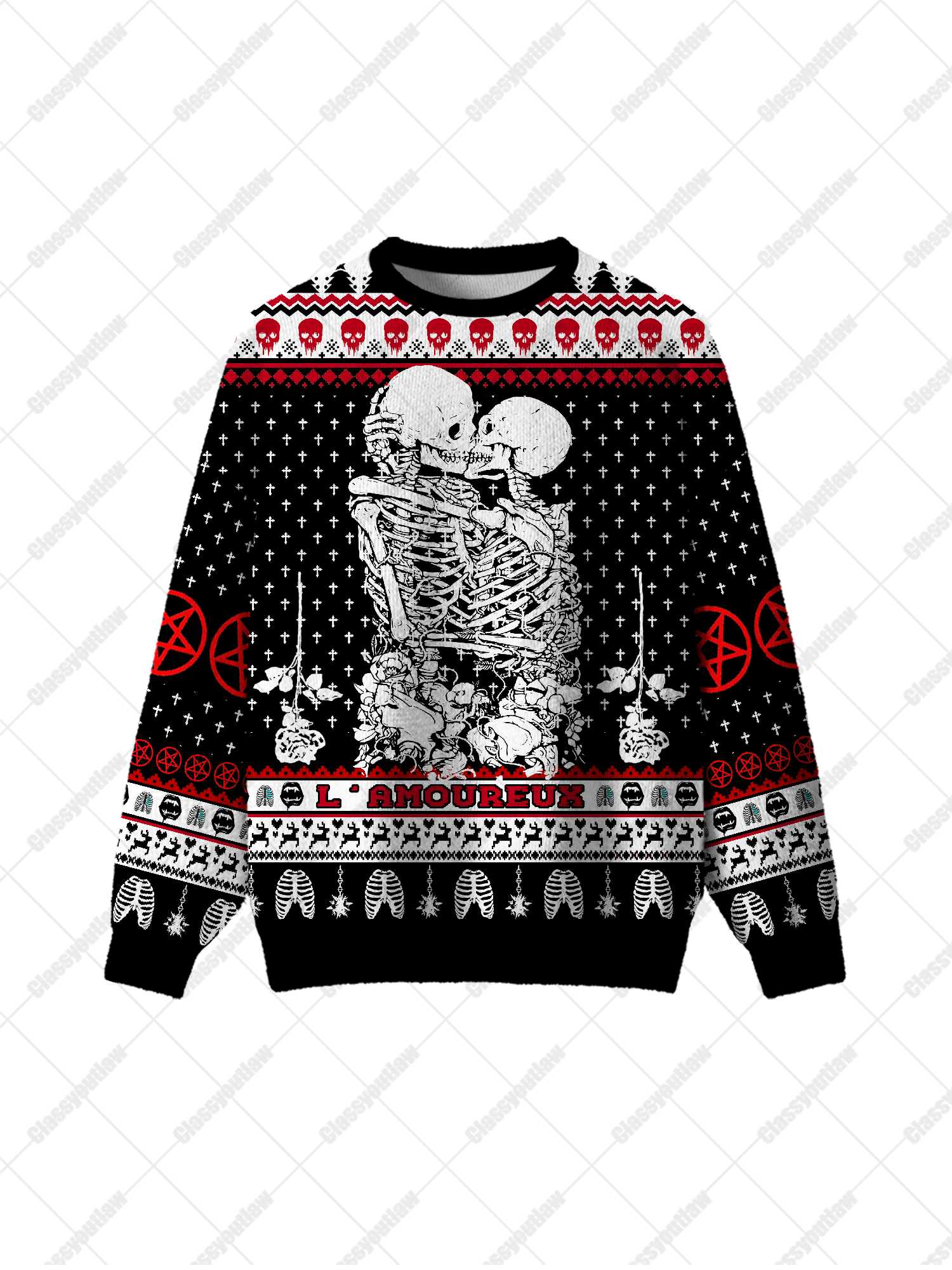 Skeleton Love UGLY CHRISTMAS SWEATSHIRT